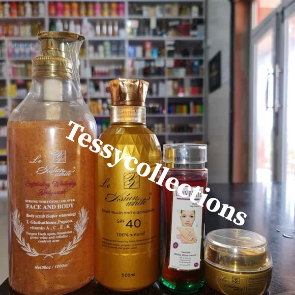 4 pcs. Le Asian lotion serum shower gel  face creamlotion set 4 in 1 set